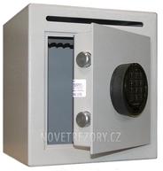 Vhazovací sejf s dvouplášťovými dveřmi a el. zámkem - BAZAR / 16 kg
